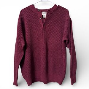 Burgundy L.L. Bean knit cotton and wool sweater size XL